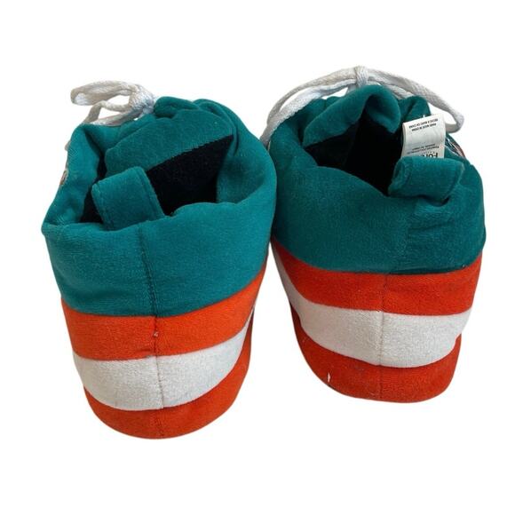 VTG 90’s NFL MIAMI DOLPHINS SHOES SLIPPERS SZ L FOOTBALL FANATIC BIG SHOES - Picture 8 of 16
